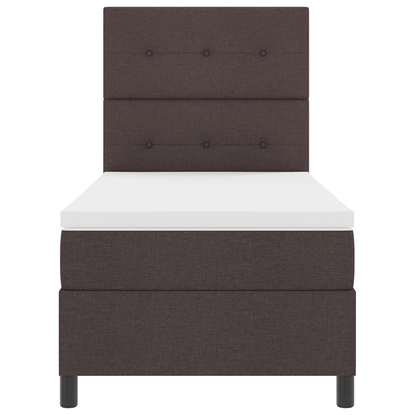 Boxspringbed met matras en LED stof donkerbruin 90x190 cm
