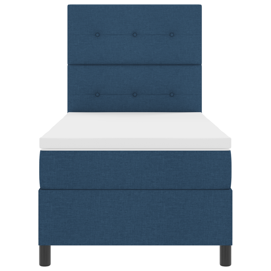 Boxspringbed met matras en LED stof blauw 90x190 cm