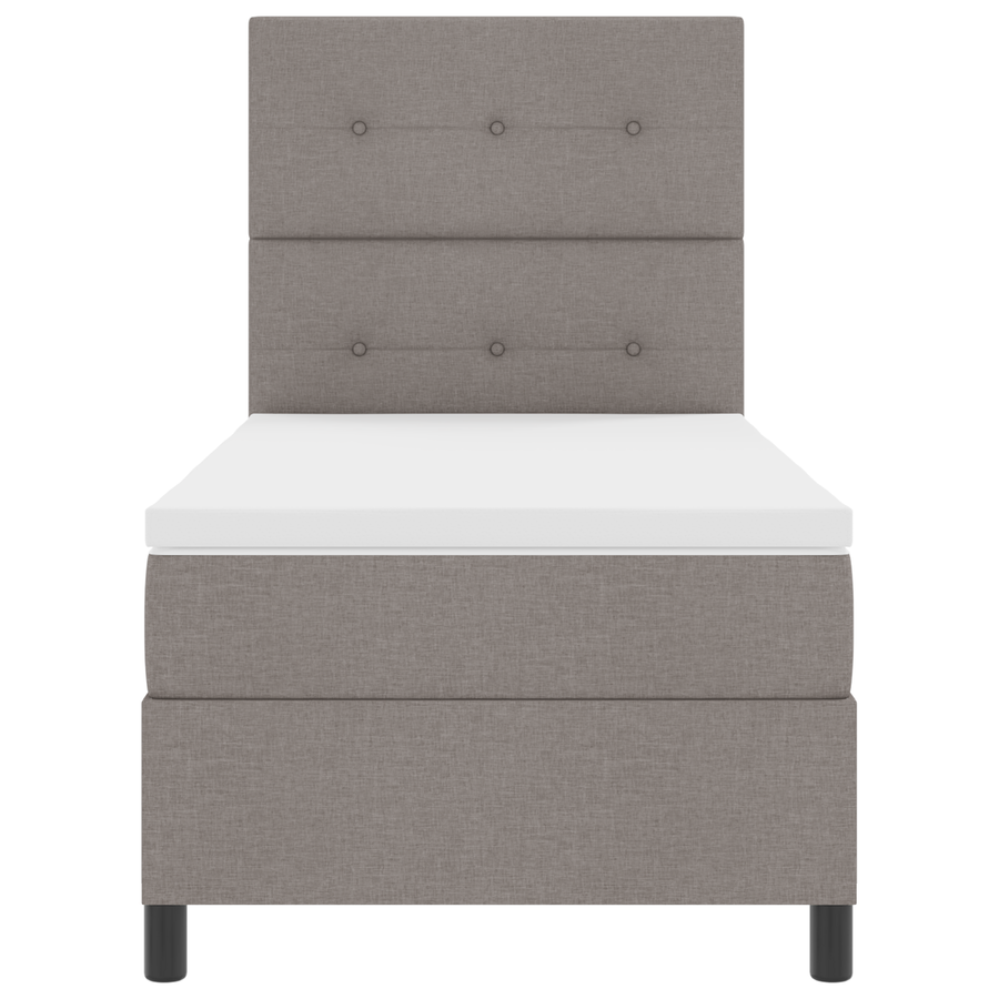 Boxspringbed met matras en LED stof taupe 100x200 cm