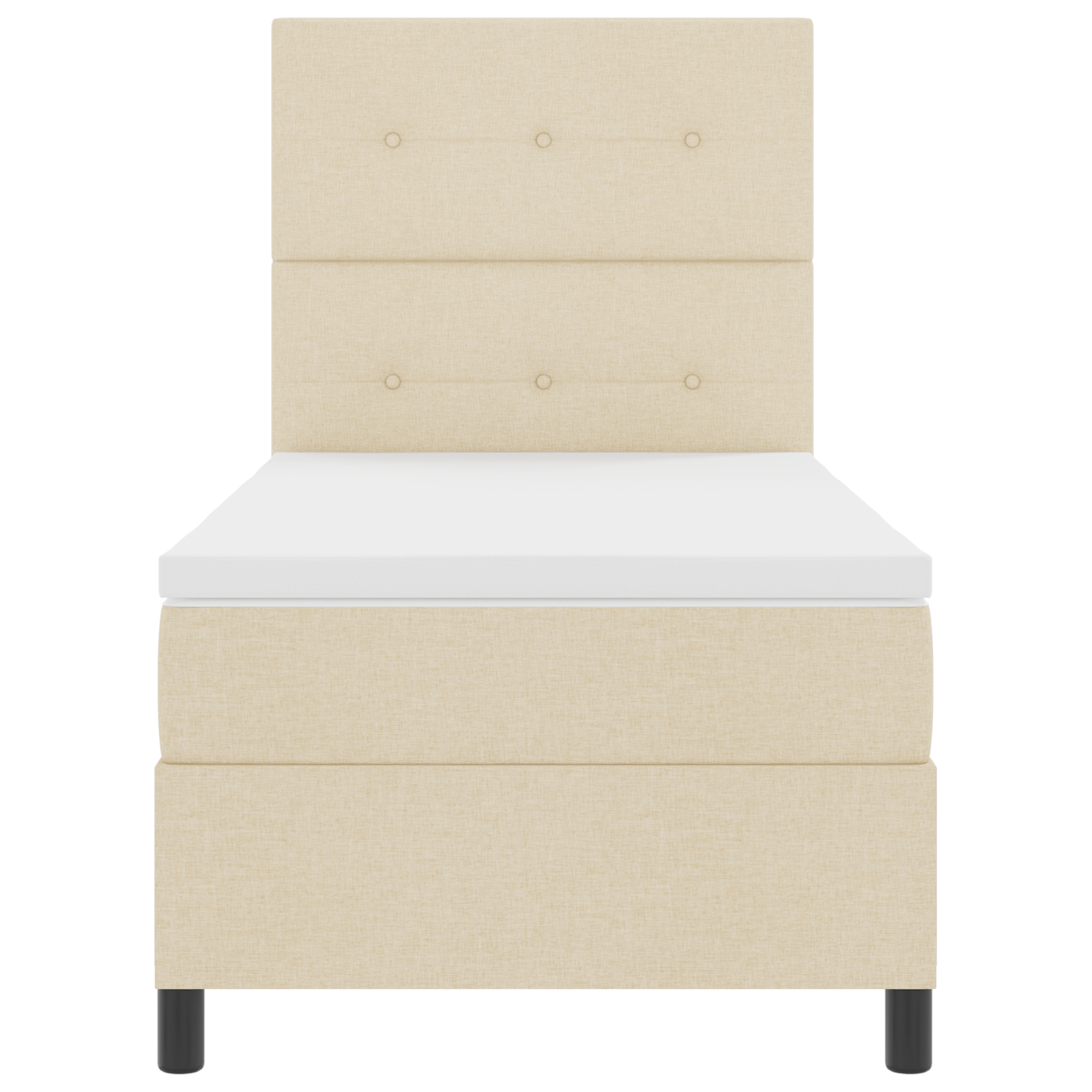 Boxspringbed met matras en LED stof crèmekleurig 100x200 cm