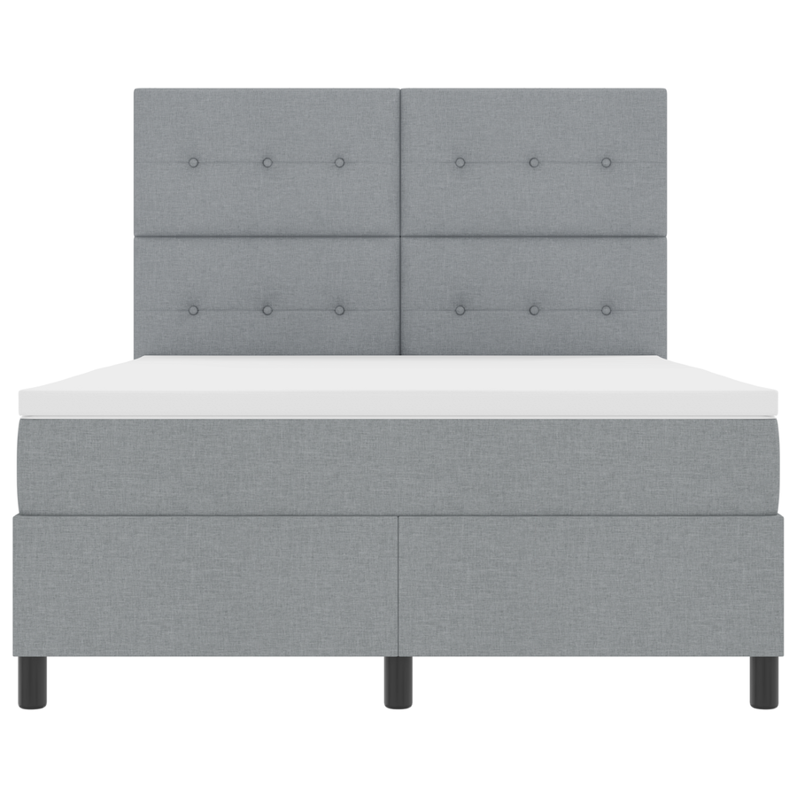 Boxspringbed met matras en LED stof lichtgrijs 140x190 cm
