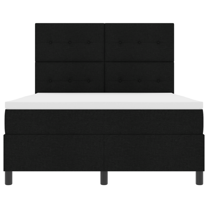 Boxspringbed met matras en LED stof zwart 140x190 cm