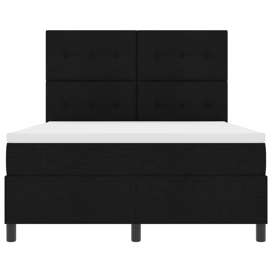 Boxspringbed met matras en LED stof zwart 140x190 cm
