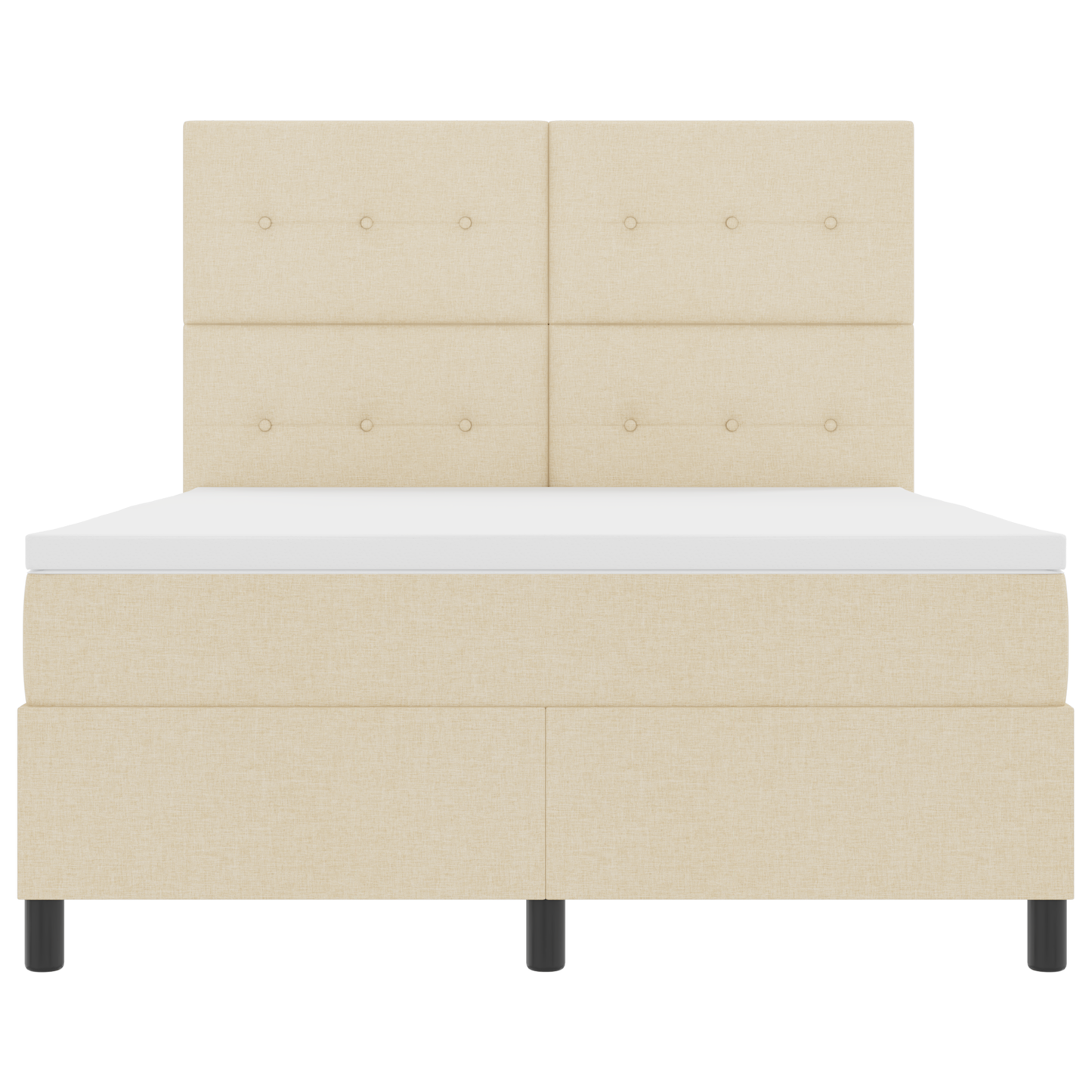 Boxspringbed met matras en LED stof crèmekleurig 140x190 cm