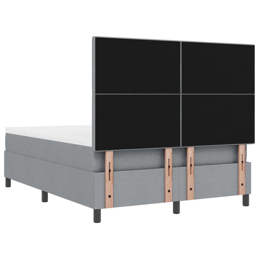 Boxspringbed met matras en LED stof lichtgrijs 140x200 cm