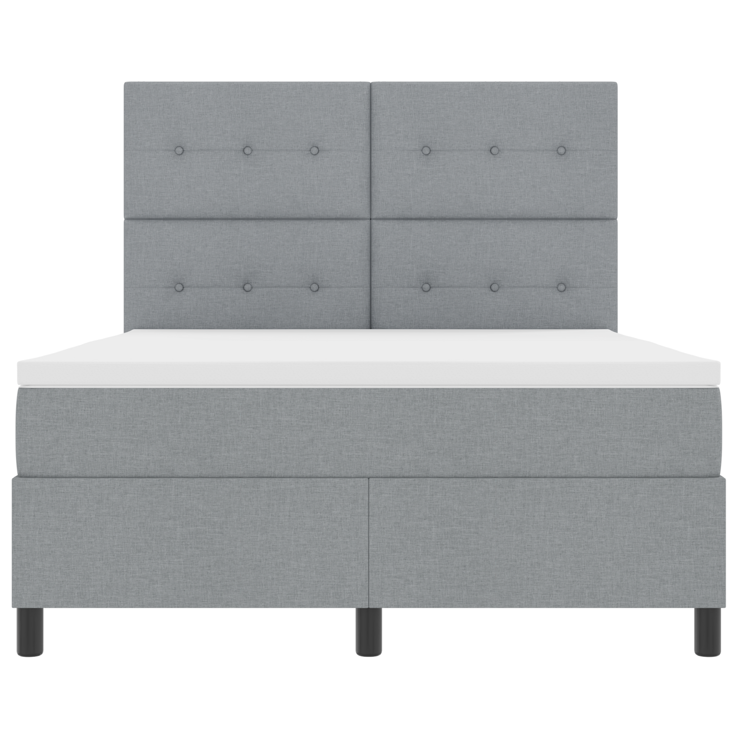 Boxspringbed met matras en LED stof lichtgrijs 140x200 cm