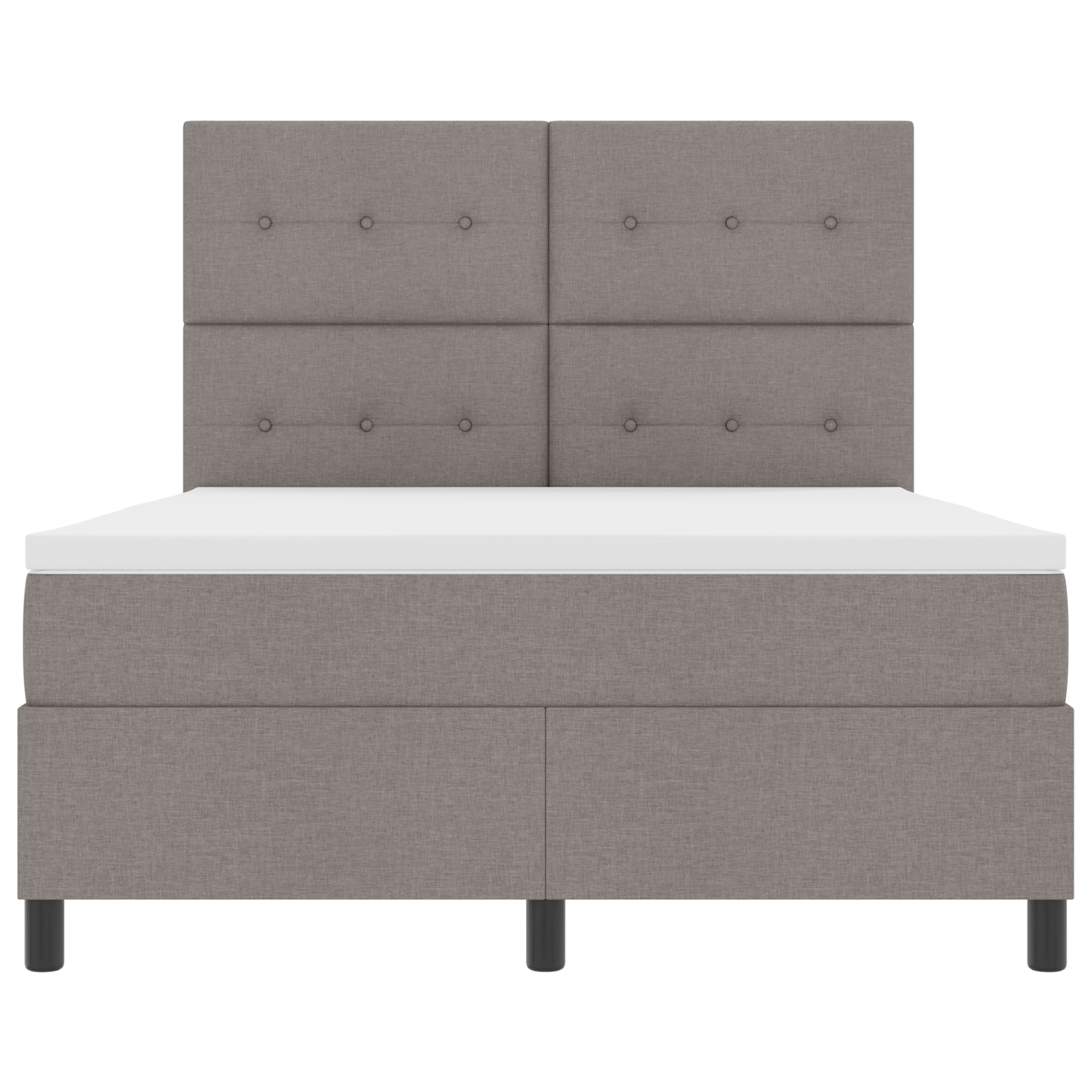 Boxspringbed met matras en LED stof taupe 140x200 cm