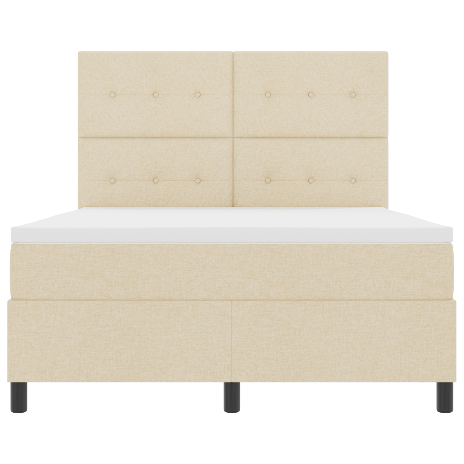 Boxspringbed met matras en LED stof crèmekleurig 140x200 cm