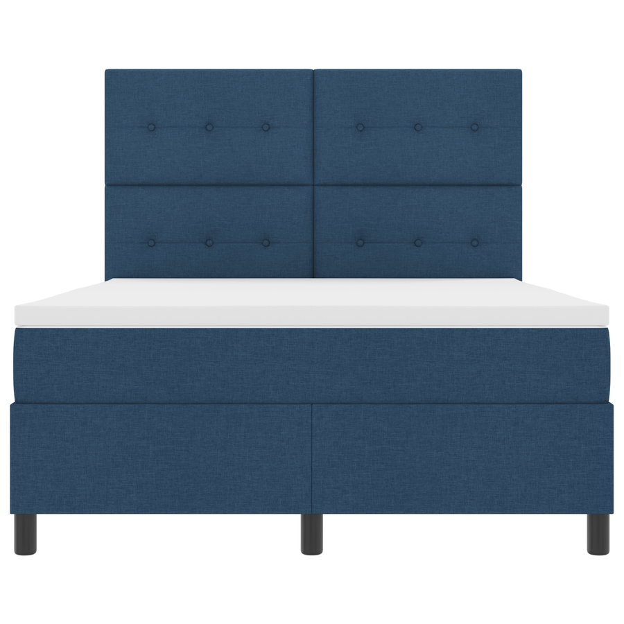 Boxspringbed met matras en LED stof blauw 140x200 cm