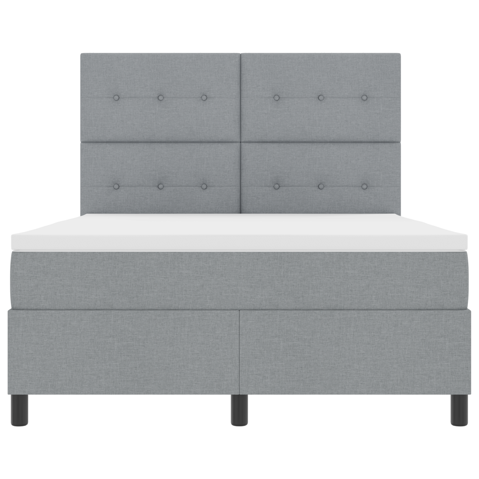 Boxspringbed met matras en LED stof lichtgrijs 160x200 cm