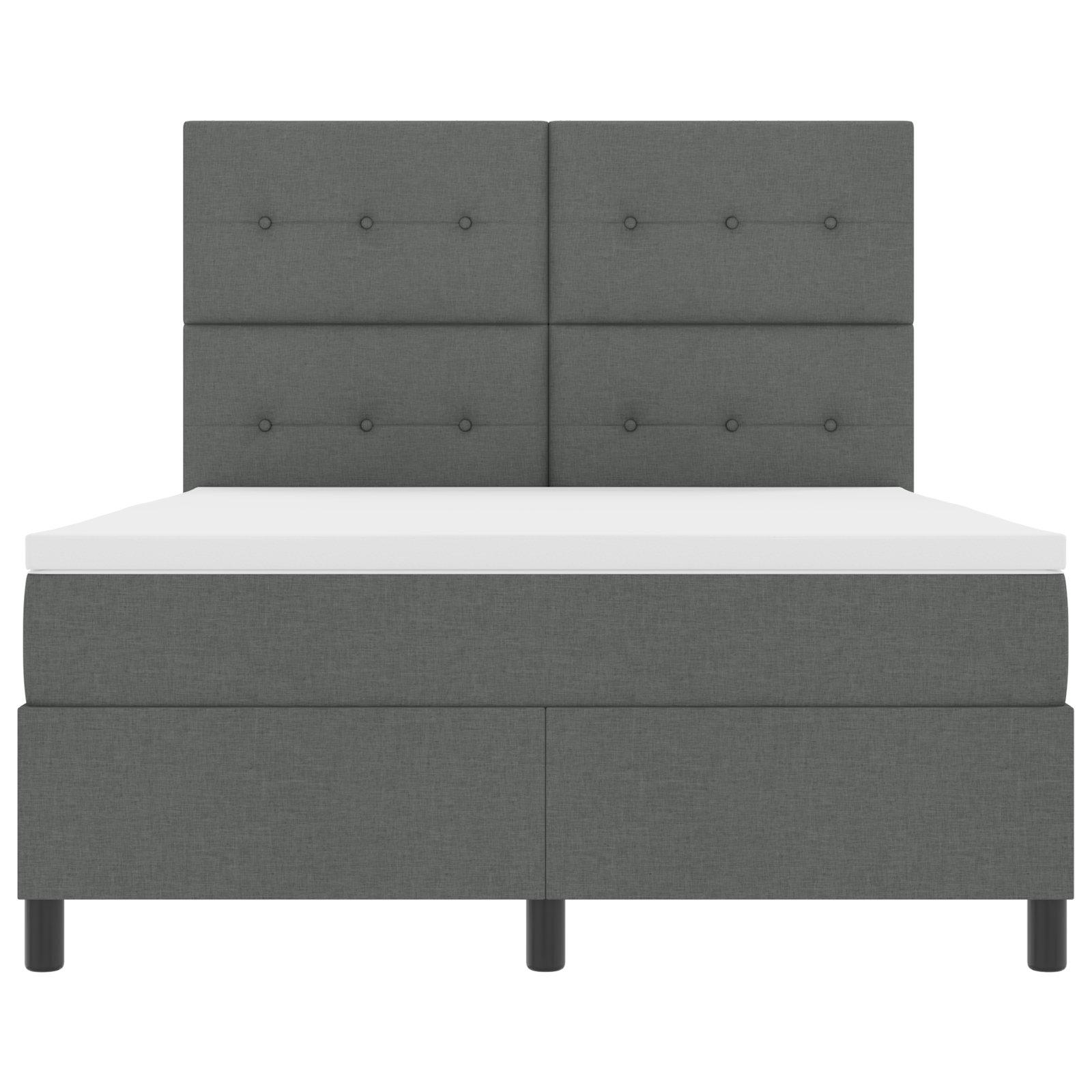 Boxspringbed met matras en LED stof donkergrijs 160x200 cm