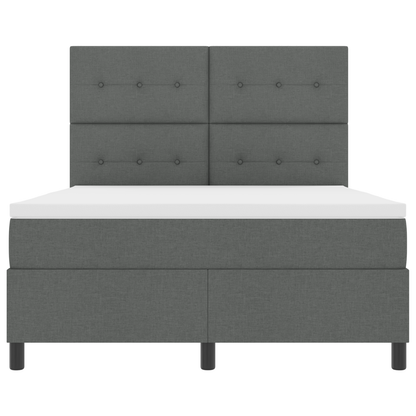 Boxspringbed met matras en LED stof donkergrijs 160x200 cm