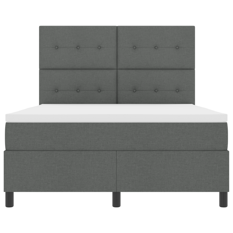 Boxspringbed met matras en LED stof donkergrijs 160x200 cm