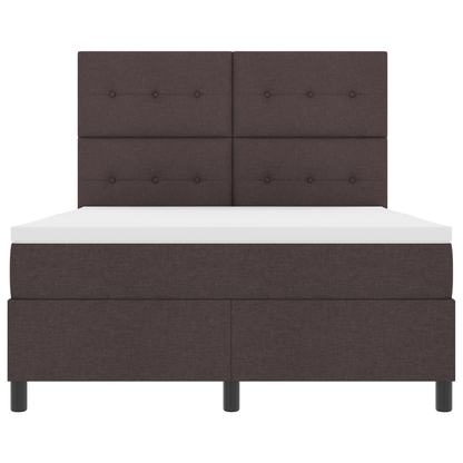 Boxspringbed met matras en LED stof donkerbruin 160x200 cm