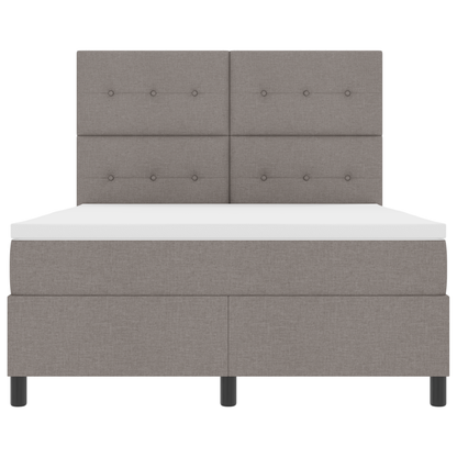 Boxspringbed met matras en LED stof taupe 160x200 cm