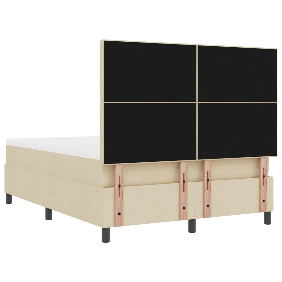 Boxspringbed met matras en LED stof crèmekleurig 160x200 cm