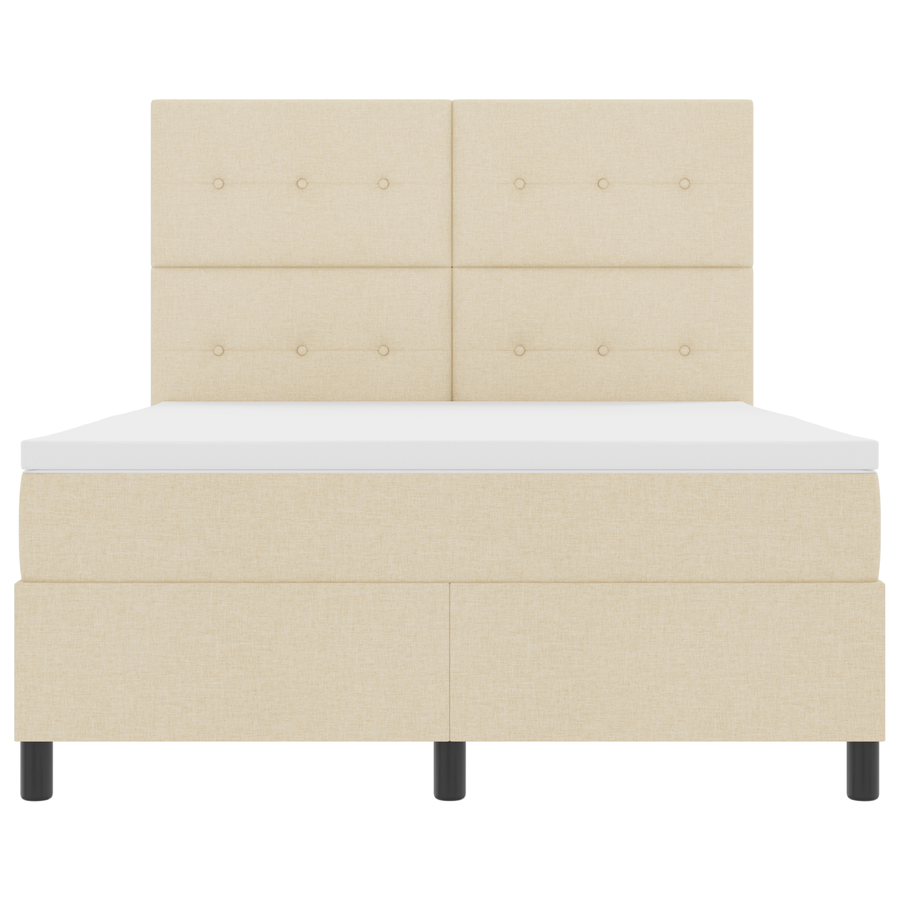 Boxspringbed met matras en LED stof crèmekleurig 160x200 cm