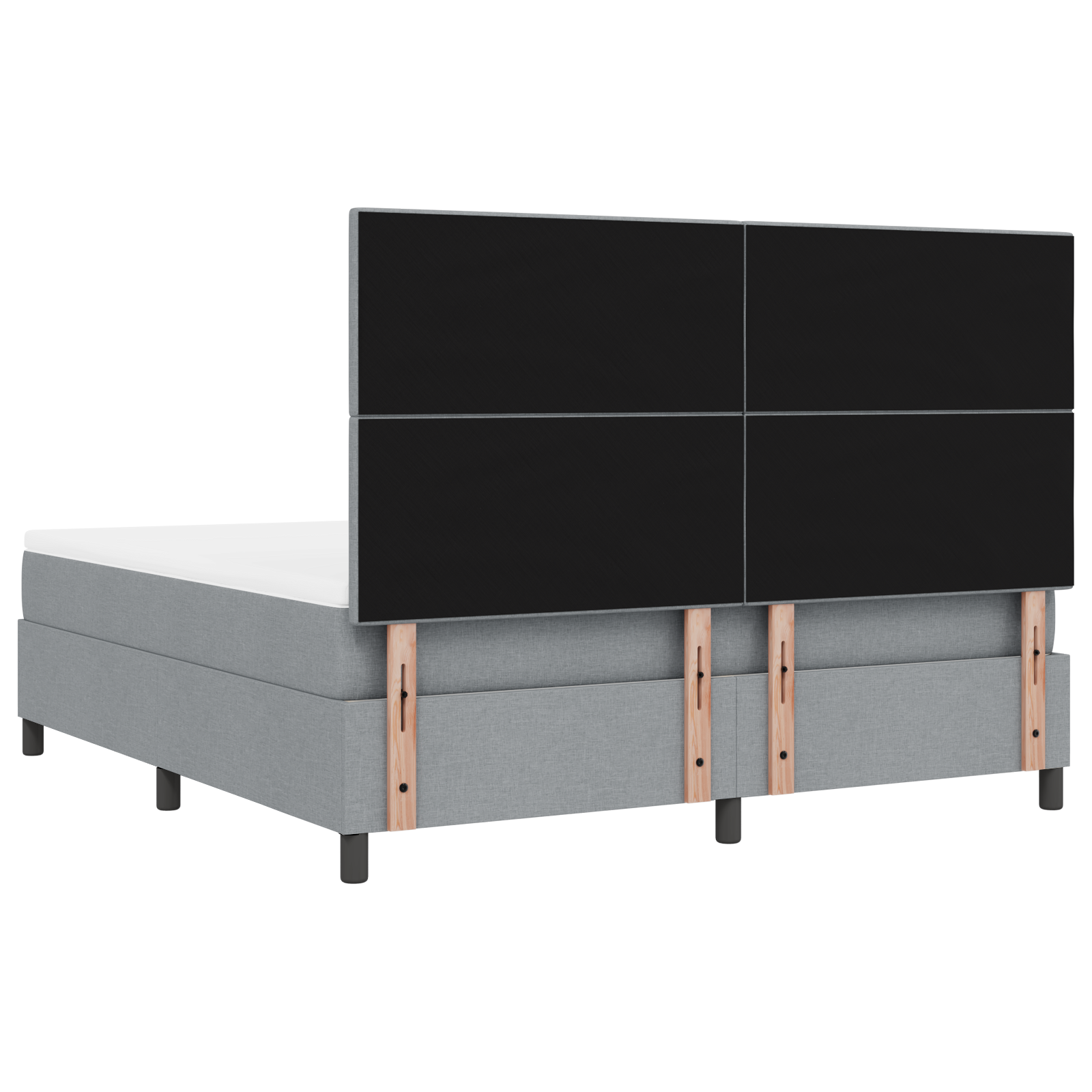 Boxspringbed met matras en LED stof lichtgrijs 180x200 cm