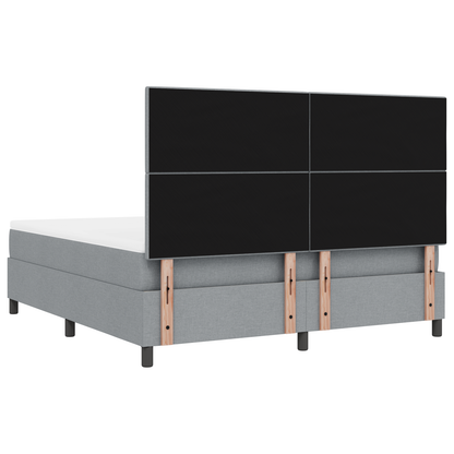 Boxspringbed met matras en LED stof lichtgrijs 180x200 cm