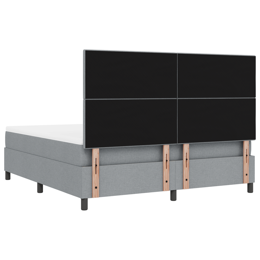 Boxspringbed met matras en LED stof lichtgrijs 180x200 cm
