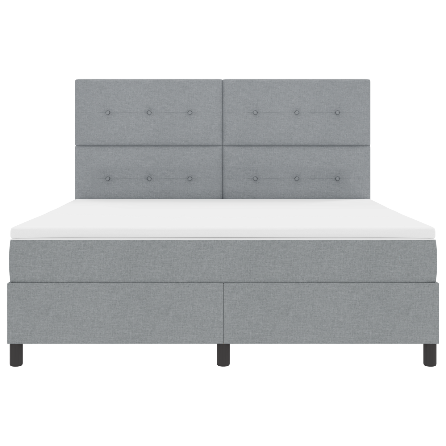 Boxspringbed met matras en LED stof lichtgrijs 180x200 cm