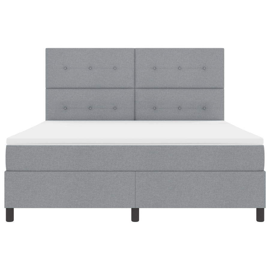 Boxspringbed met matras en LED stof lichtgrijs 180x200 cm