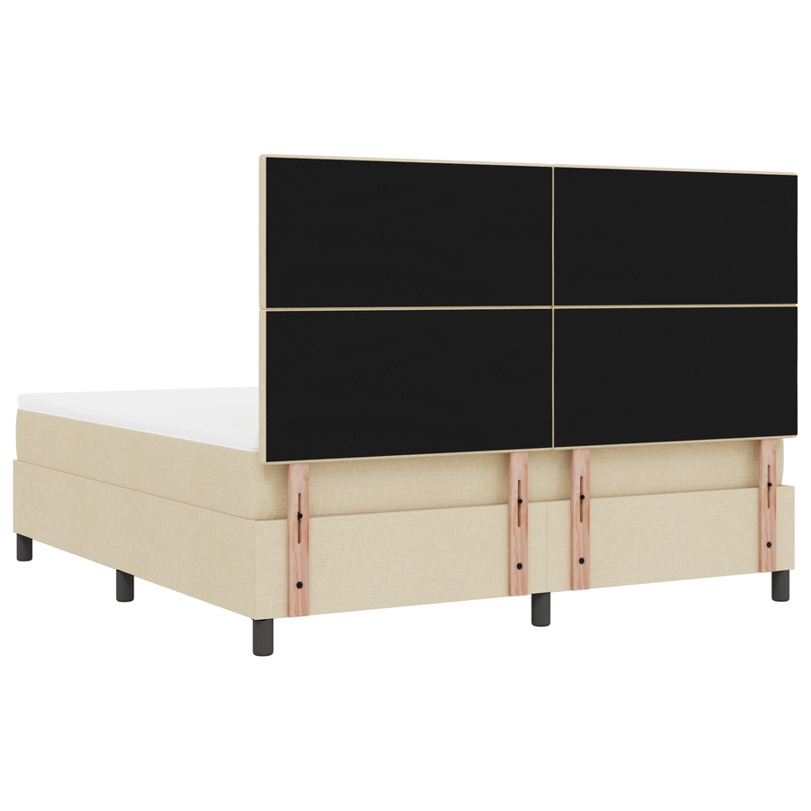 Boxspringbed met matras en LED stof crèmekleurig 180x200 cm