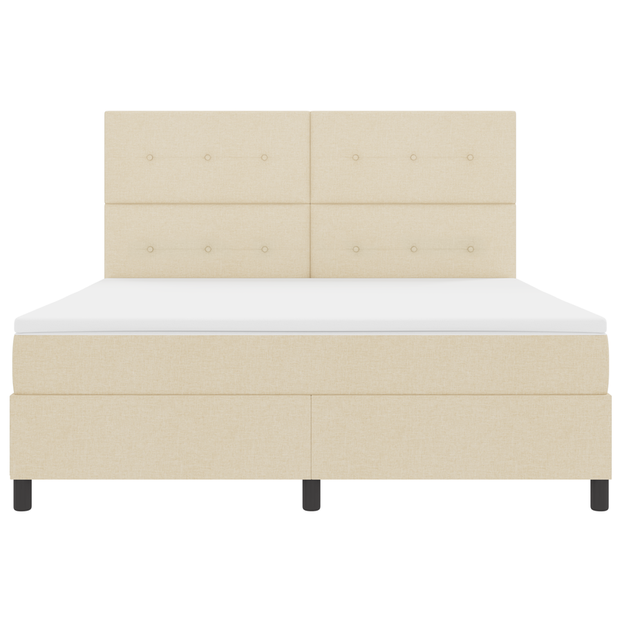 Boxspringbed met matras en LED stof crèmekleurig 180x200 cm