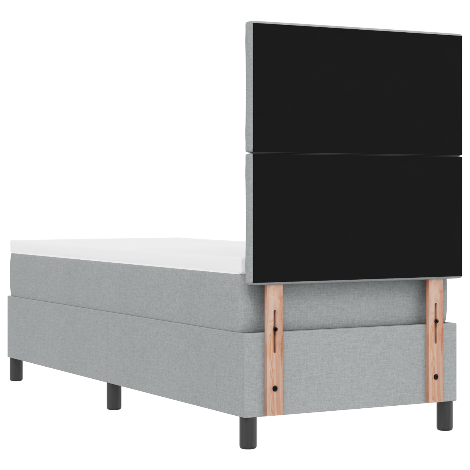 Boxspringbed met Matras & LED Licht Grijs 80x200 cm Stof