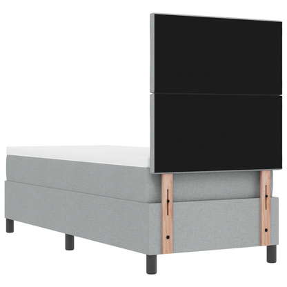 Boxspringbed met Matras & LED Licht Grijs 80x200 cm Stof