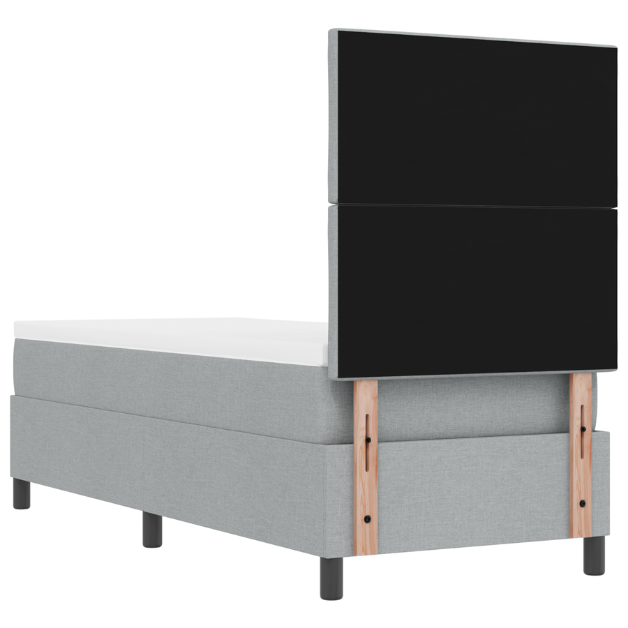 Boxspringbed met Matras & LED Licht Grijs 80x200 cm Stof