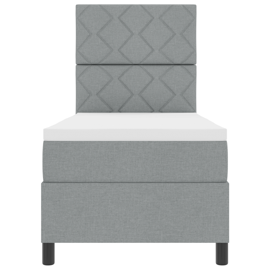 Boxspringbed met Matras & LED Licht Grijs 80x200 cm Stof