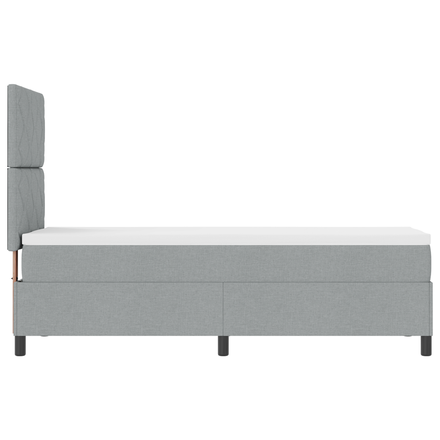 Boxspringbed met Matras & LED Licht Grijs 80x200 cm Stof