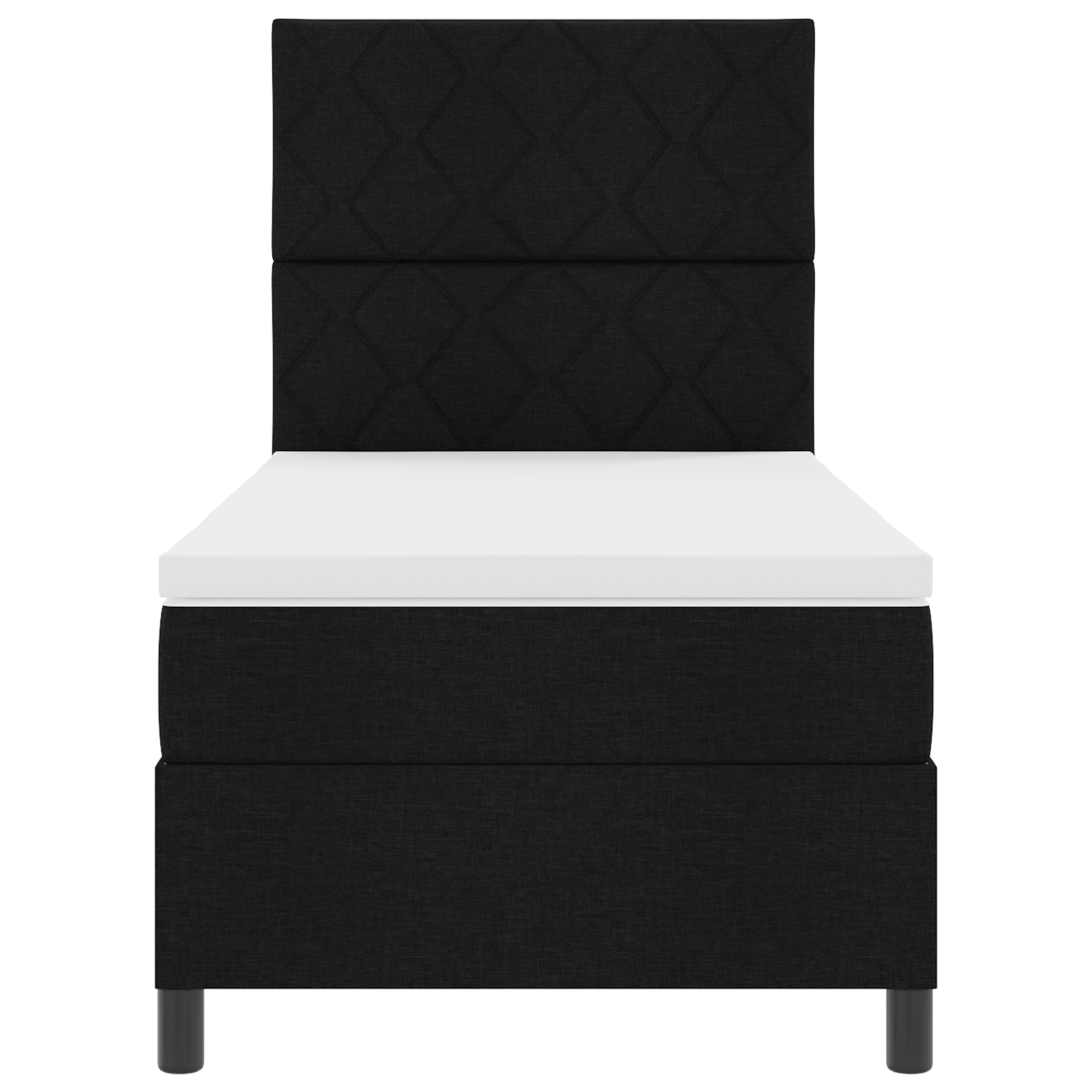 Boxspringbed met Matras & LED Zwart 100x200 cm Stof