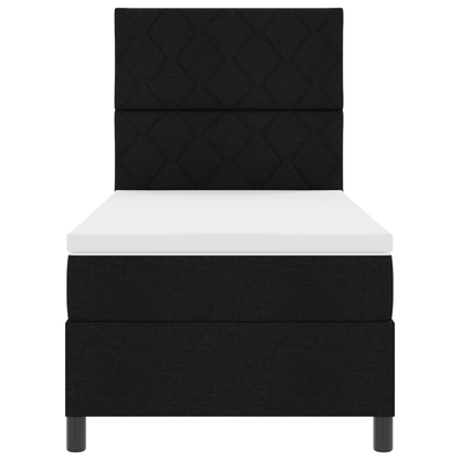 Boxspringbed met Matras & LED Zwart 100x200 cm Stof