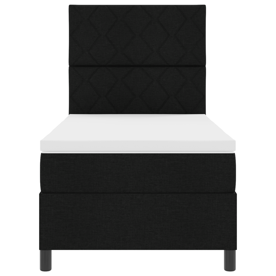 Boxspringbed met Matras & LED Zwart 100x200 cm Stof