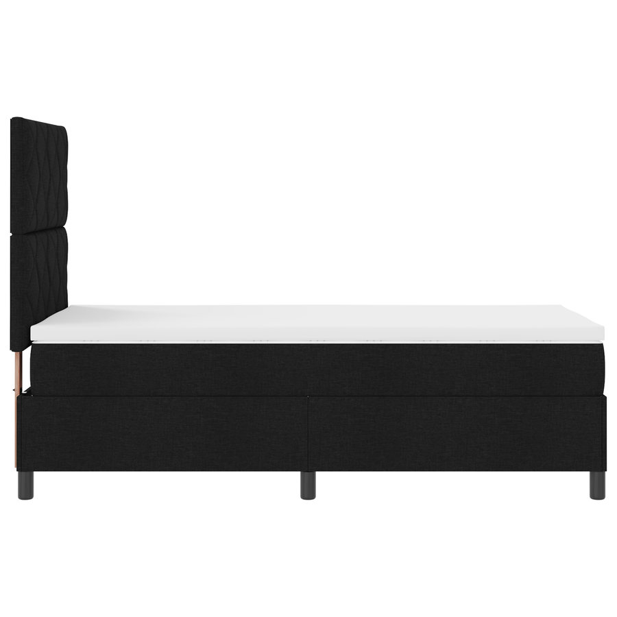Boxspringbed met Matras & LED Zwart 100x200 cm Stof