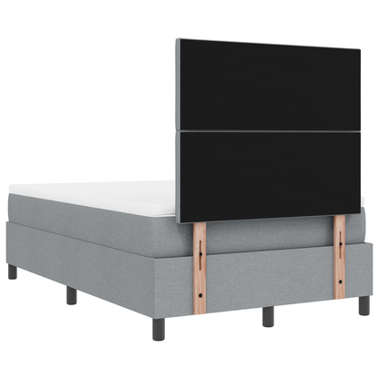 Boxspringbed met Matras & LED Licht Grijs 120x190 cm Stof