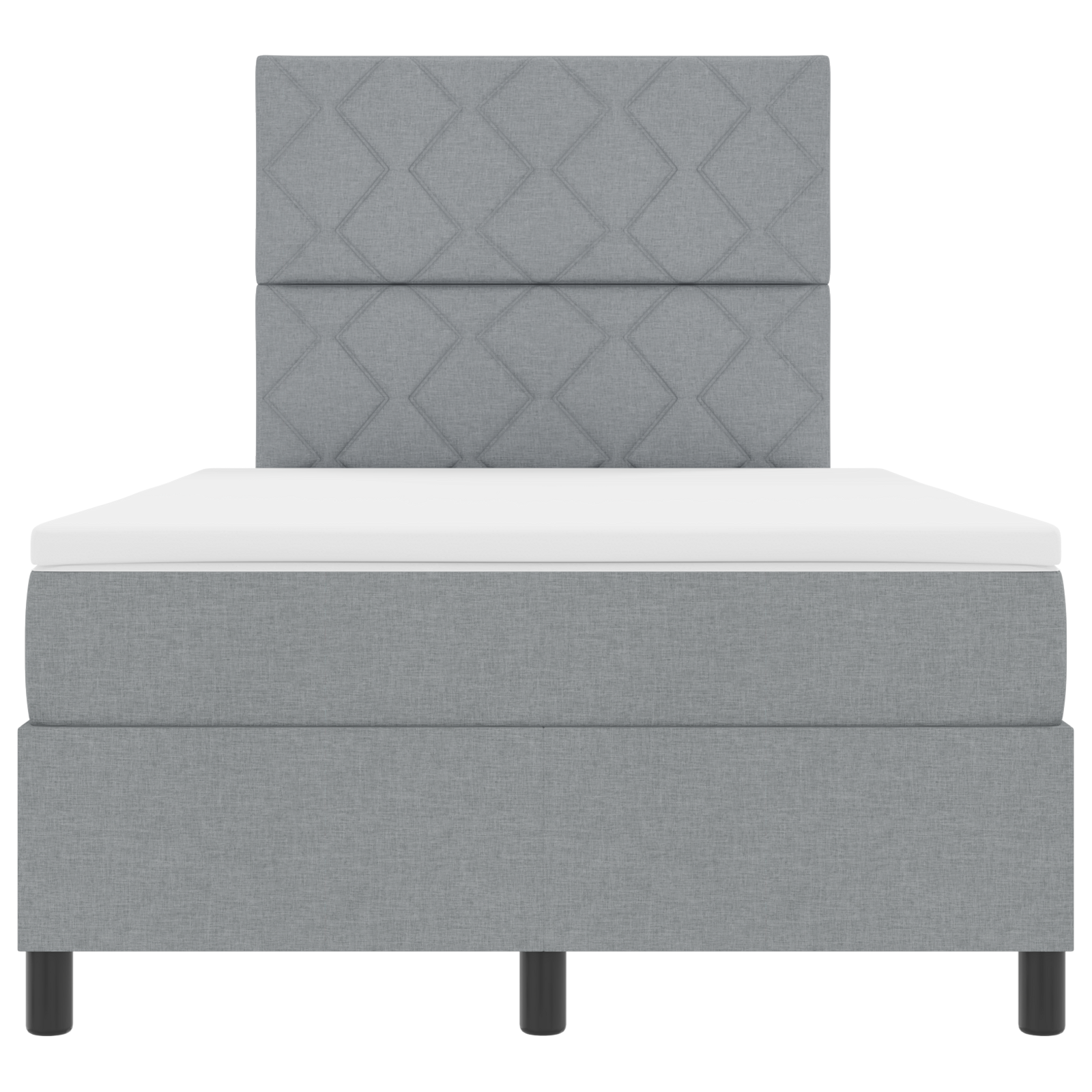 Boxspringbed met Matras & LED Licht Grijs 120x190 cm Stof