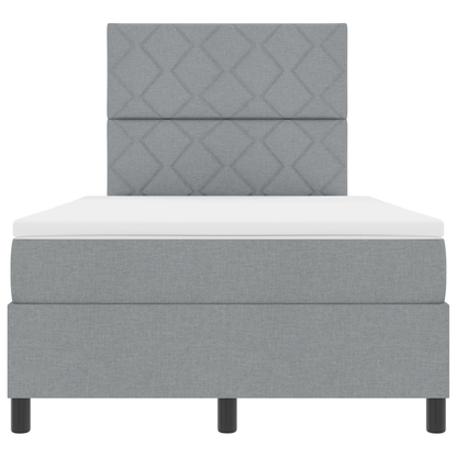 Boxspringbed met Matras & LED Licht Grijs 120x190 cm Stof