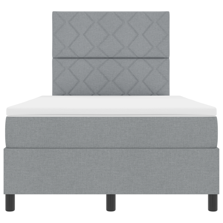 Boxspringbed met Matras & LED Licht Grijs 120x190 cm Stof