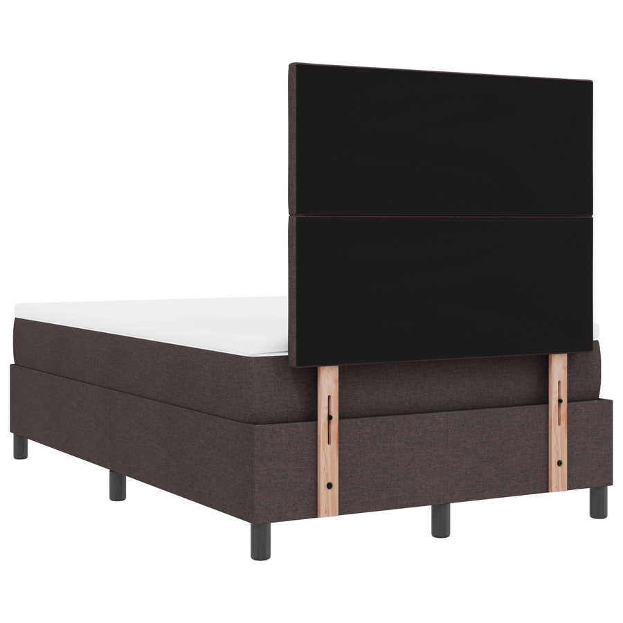 Boxspring Bed met Matras & LED Donkerbruin 120x190 cm Stof
