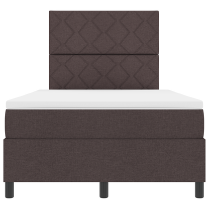 Boxspring Bed met Matras & LED Donkerbruin 120x190 cm Stof