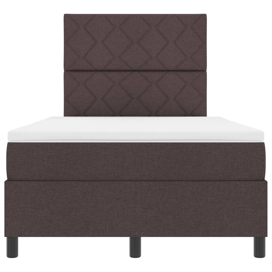 Boxspring Bed met Matras & LED Donkerbruin 120x190 cm Stof