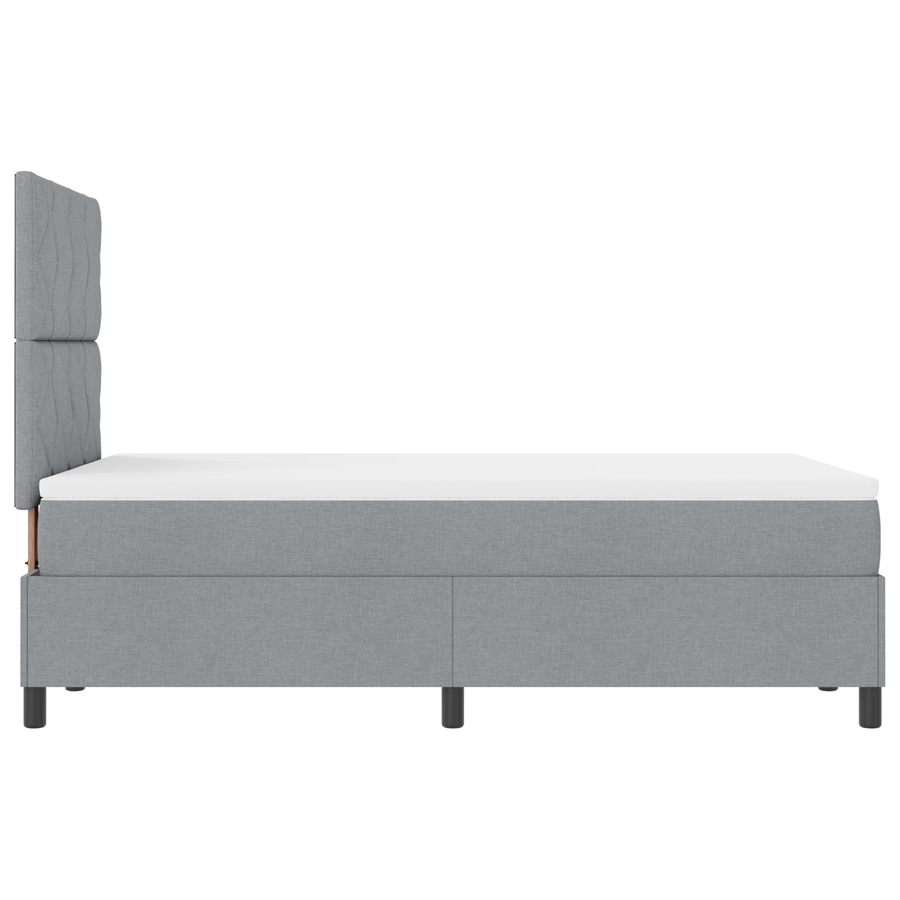 Boxspring Bed met Matras & LED Lichtgrijs 120x200 cm Stof