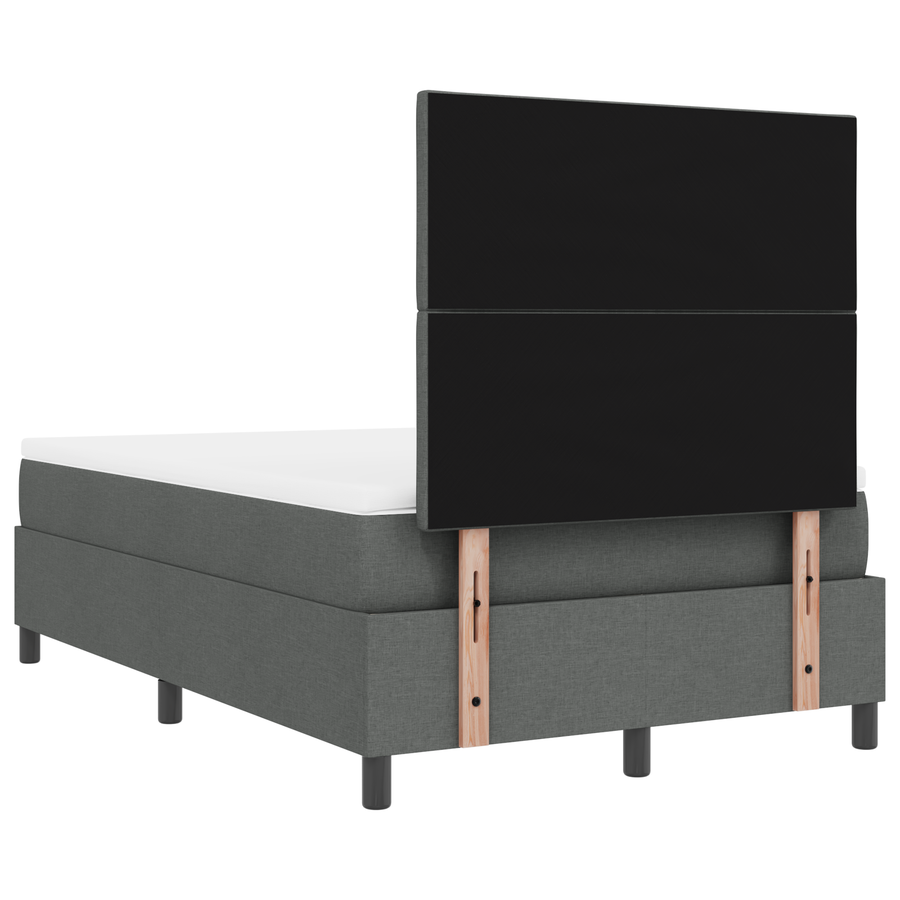 Boxspring Bed met Matras & LED Donkergrijs 120x200 cm Stof