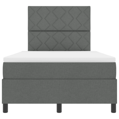 Boxspring Bed met Matras & LED Donkergrijs 120x200 cm Stof