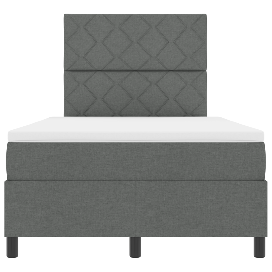 Boxspring Bed met Matras & LED Donkergrijs 120x200 cm Stof