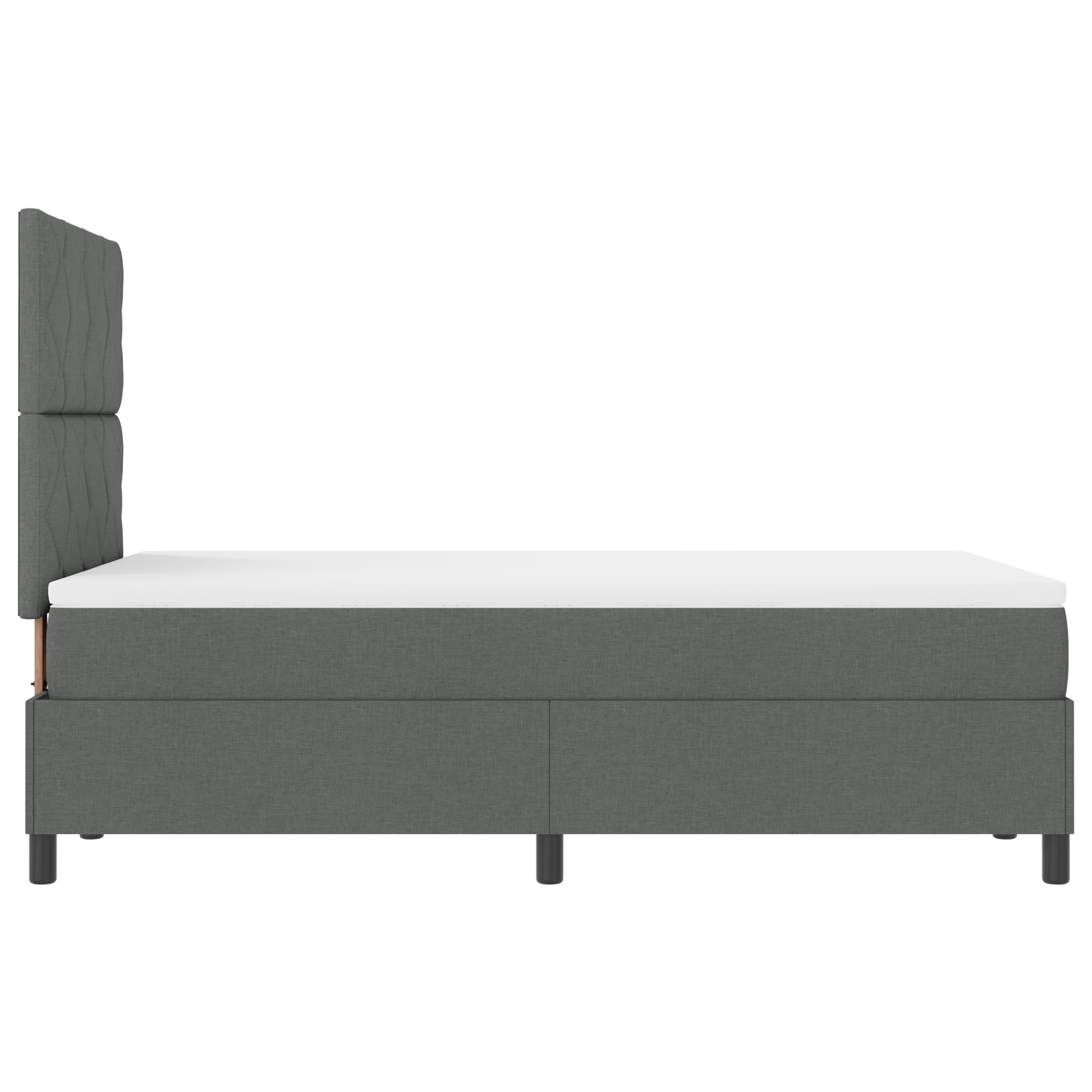 Boxspring Bed met Matras & LED Donkergrijs 120x200 cm Stof