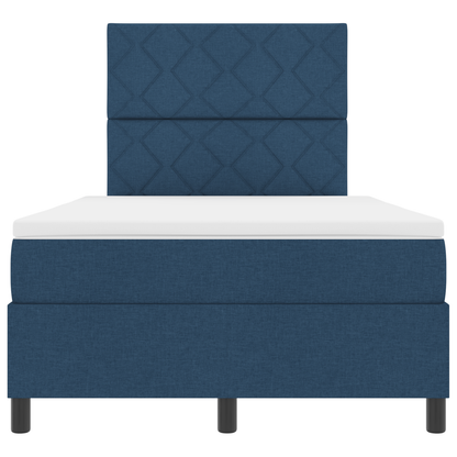 Boxspringbed met Matras & LED Blauw 120x200 cm Stof